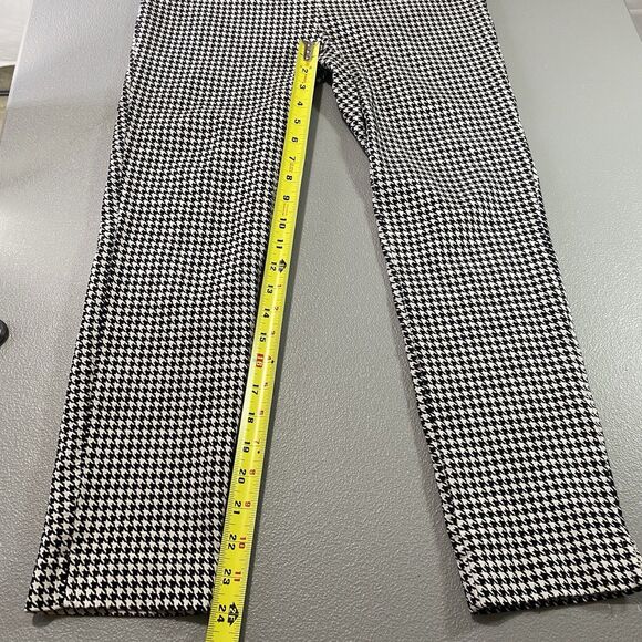 JL JULES & LEOPOLD Pants Houndstooth Plaid Pull-On Tapered Womens L Black White - Picture 7 of 8